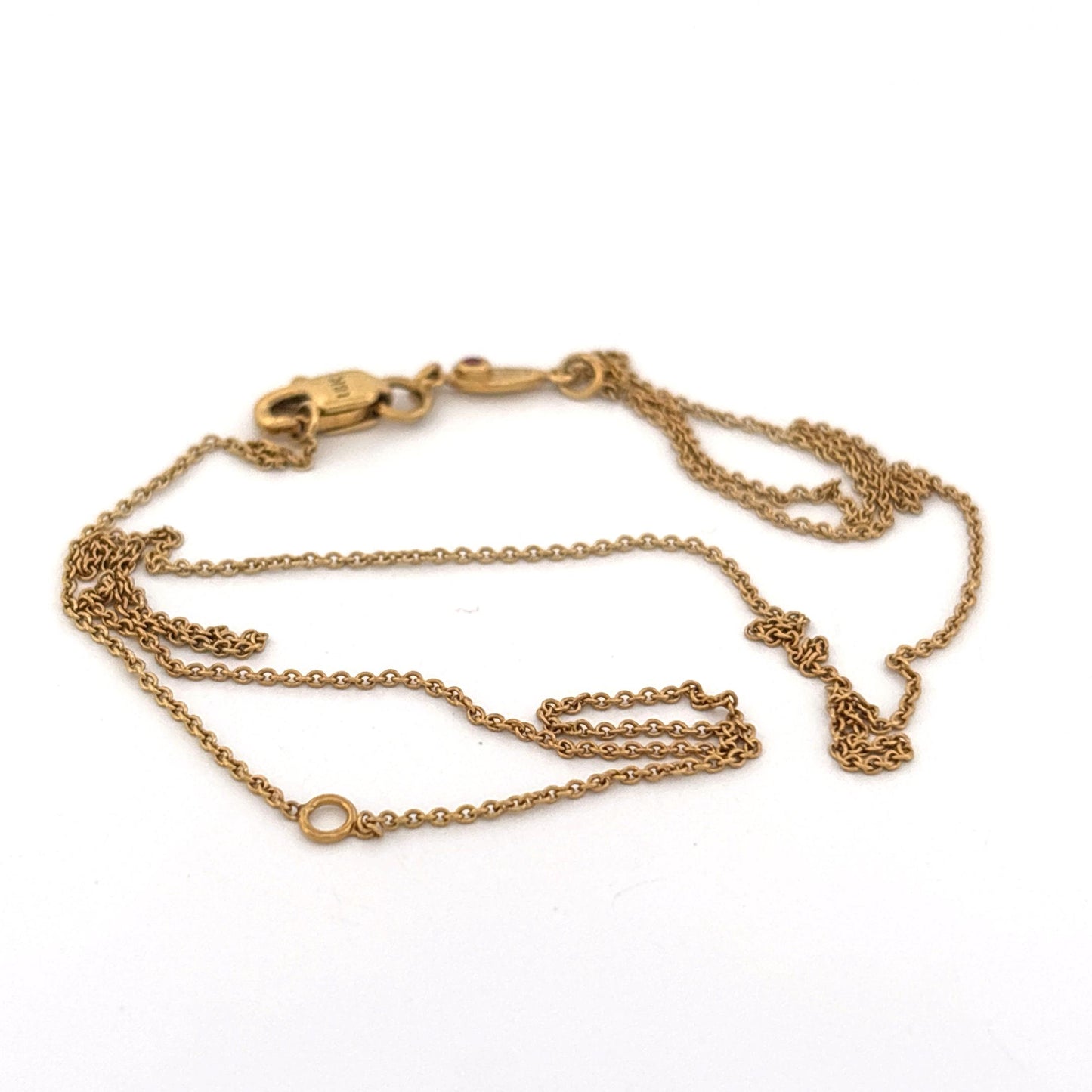 18K Yellow Gold Roberto Coin Chain with Ruby