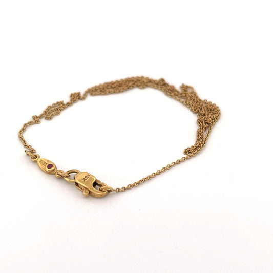 18K Yellow Gold Roberto Coin Chain with Ruby