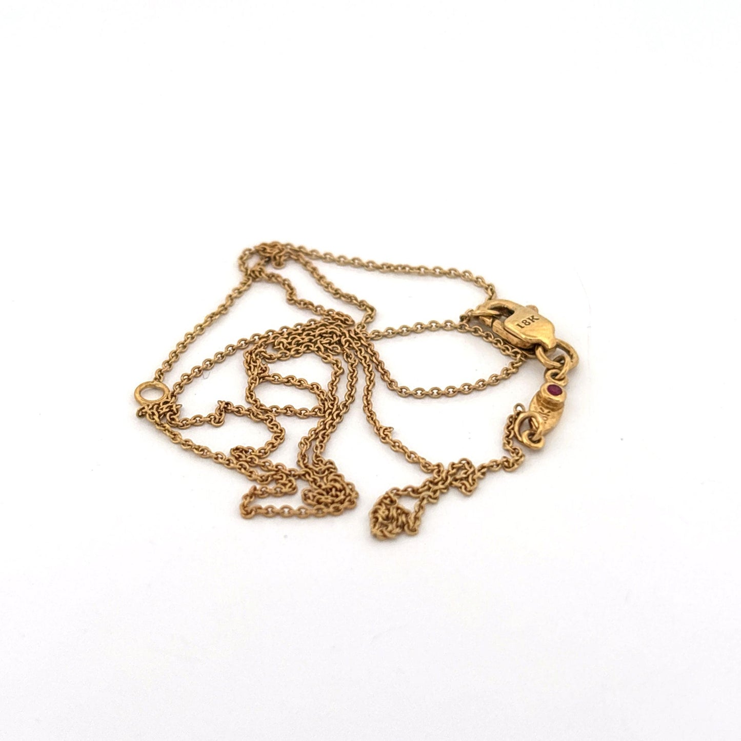 18K Yellow Gold Roberto Coin Chain with Ruby