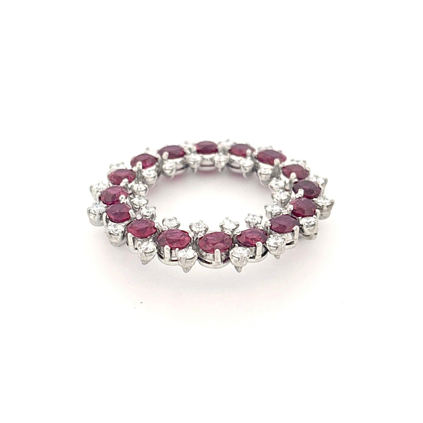 Iridium Platinum GIA Ruby and Diamond Brooch