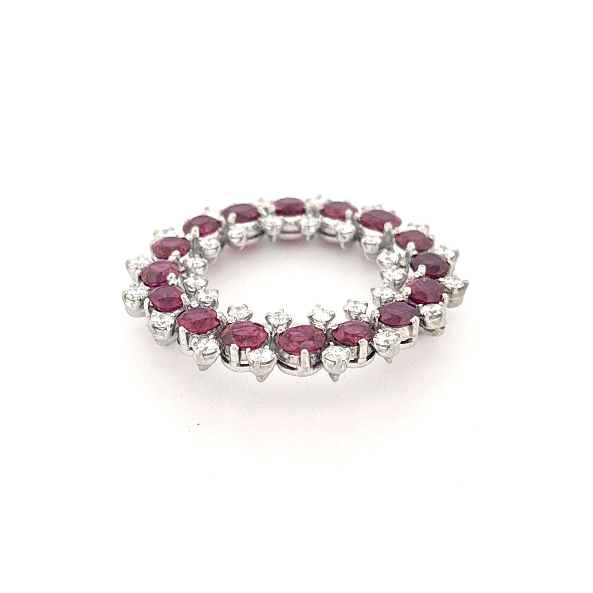 Iridium Platinum GIA Ruby and Diamond Brooch