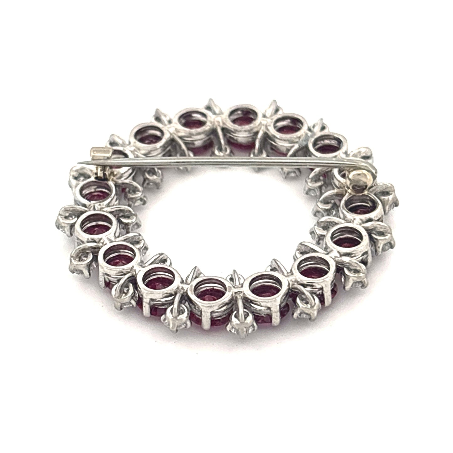 Iridium Platinum GIA Ruby and Diamond Brooch