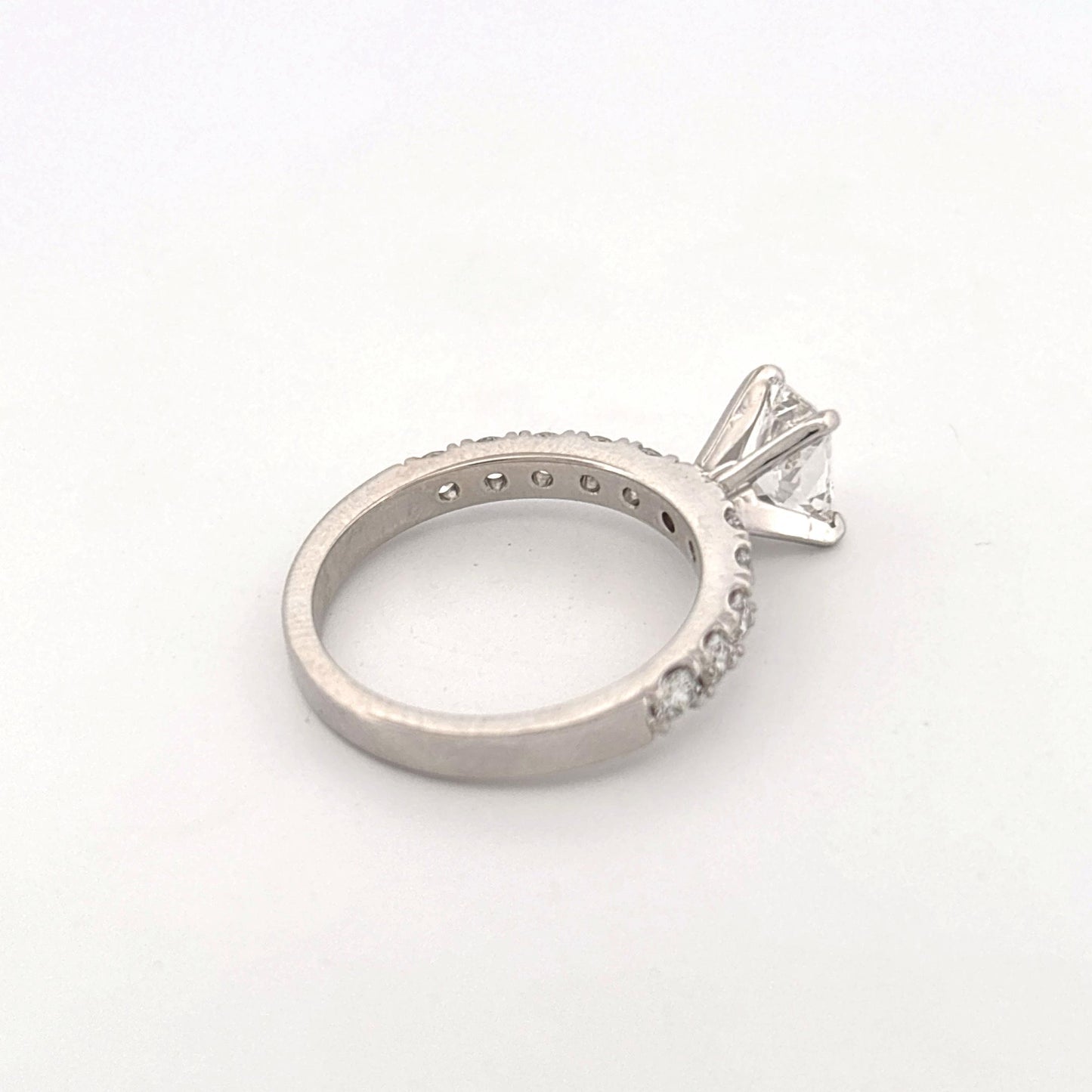 GIA 14K White Gold Diamond Ring LAB 0.96ct with 0.60ctw Band