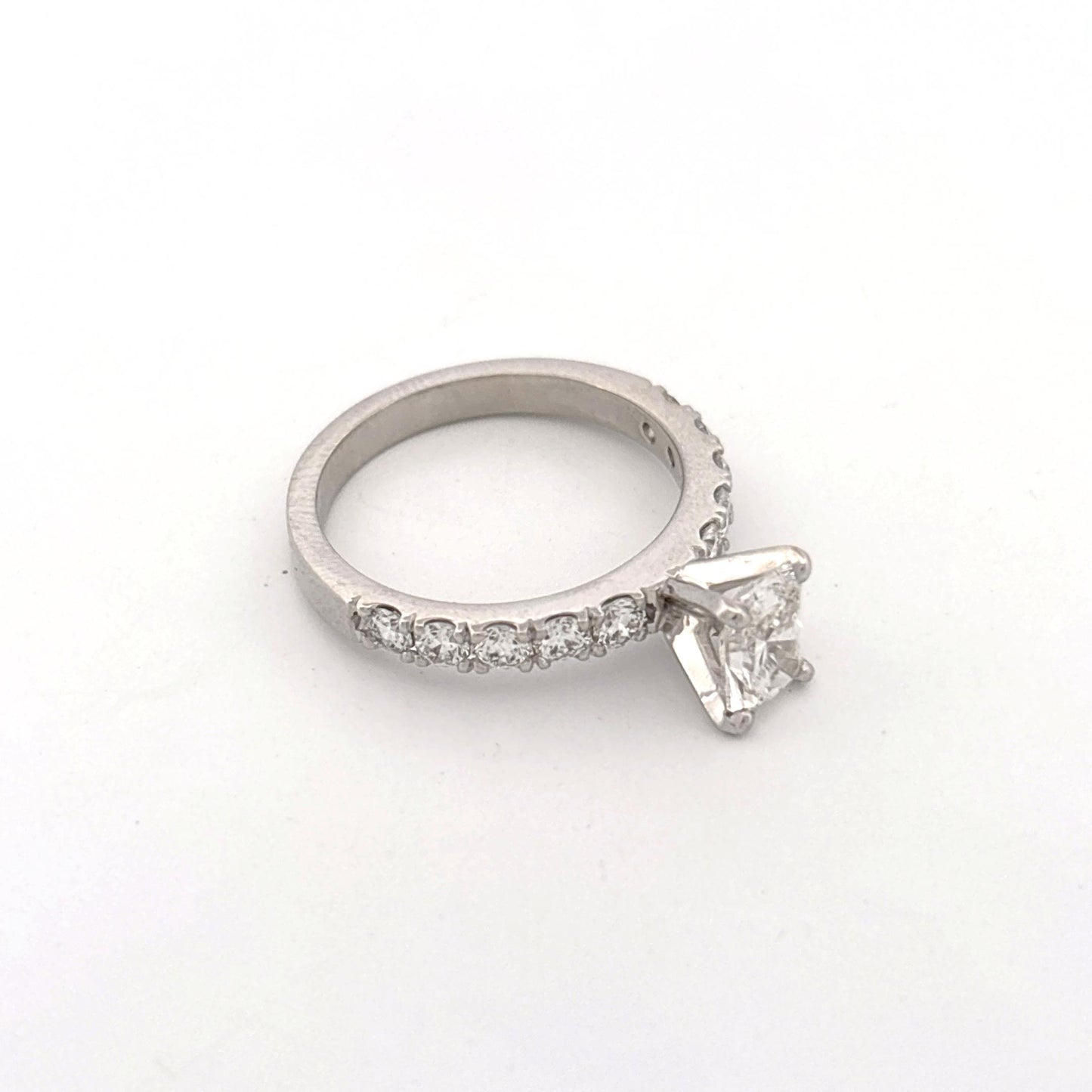 GIA 14K White Gold Diamond Ring LAB 0.96ct with 0.60ctw Band