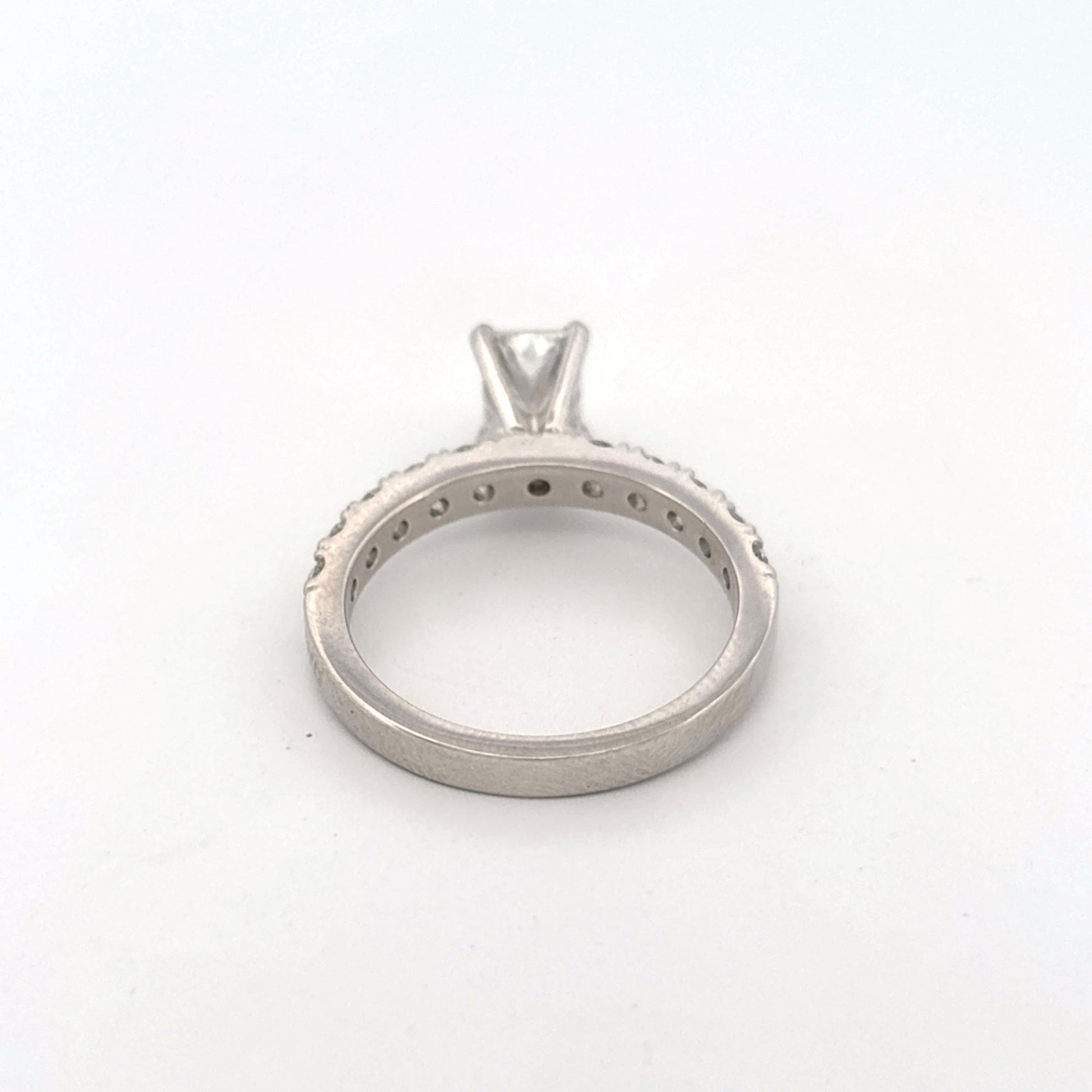 GIA 14K White Gold Diamond Ring LAB 0.96ct with 0.60ctw Band