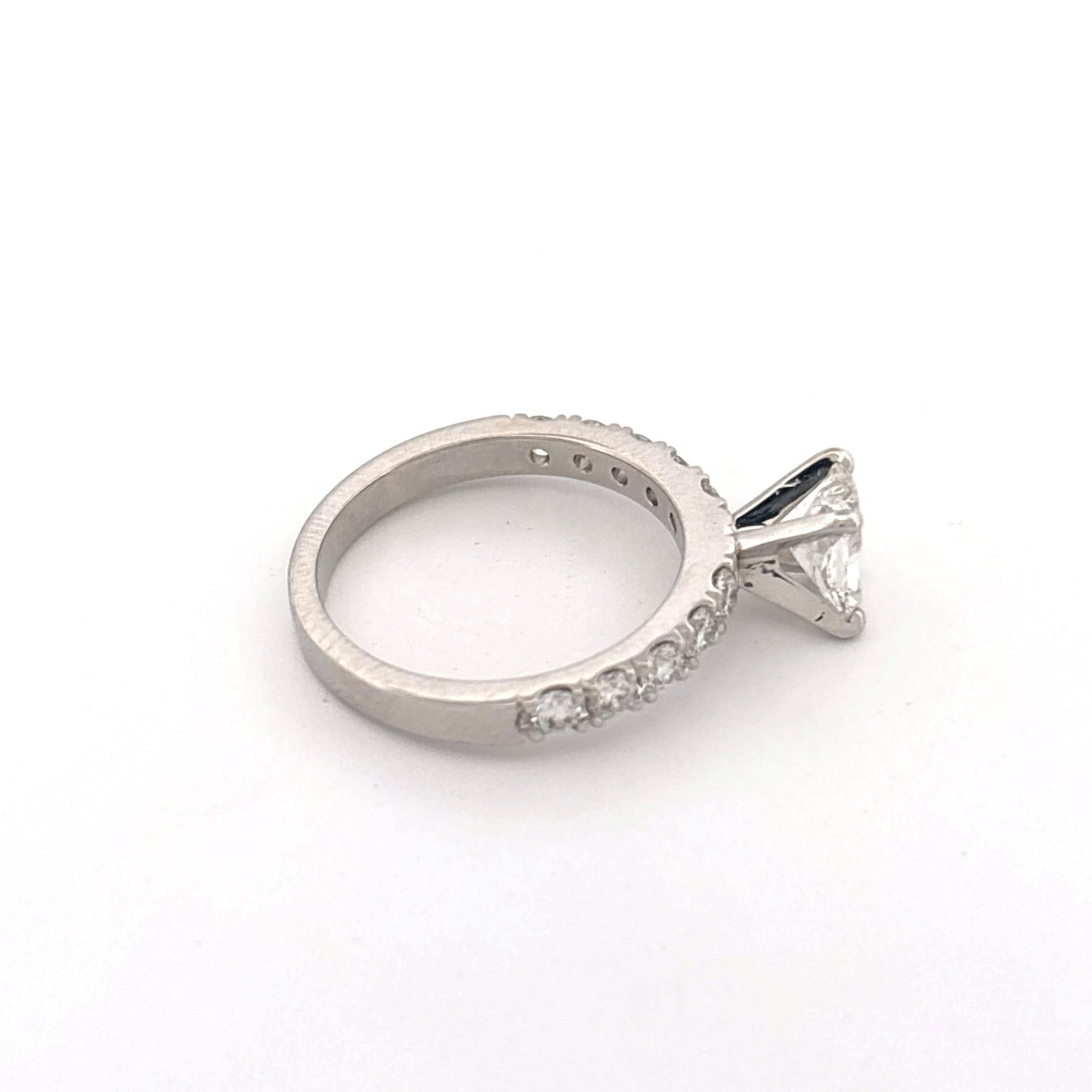 GIA 14K White Gold Diamond Ring LAB 0.96ct with 0.60ctw Band
