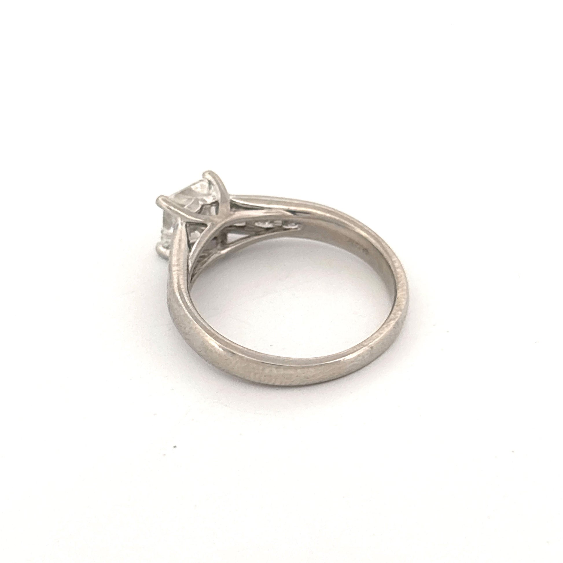 Platinum 3 Ring Wedding Set Engagement 1.02c Side 0.33ctw G VS1 Bands are 0.5