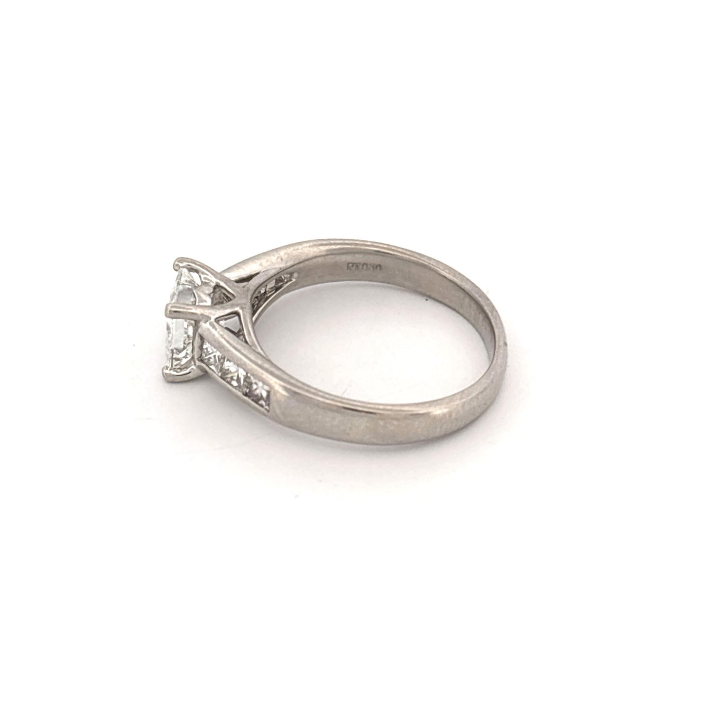 Platinum 3 Ring Wedding Set Engagement 1.02c Side 0.33ctw G VS1 Bands are 0.5