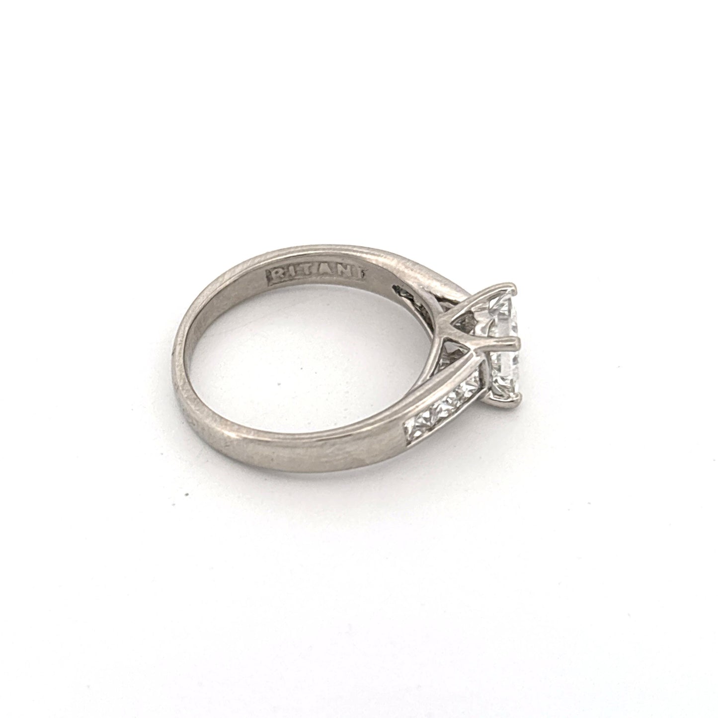 Platinum 3 Ring Wedding Set Engagement 1.02c Side 0.33ctw G VS1 Bands are 0.5