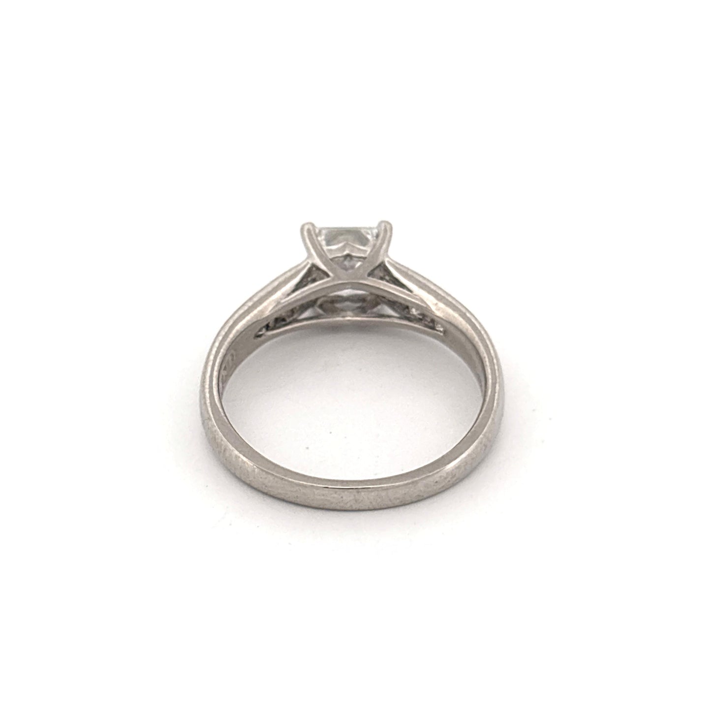 Platinum 3 Ring Wedding Set Engagement 1.02c Side 0.33ctw G VS1 Bands are 0.5