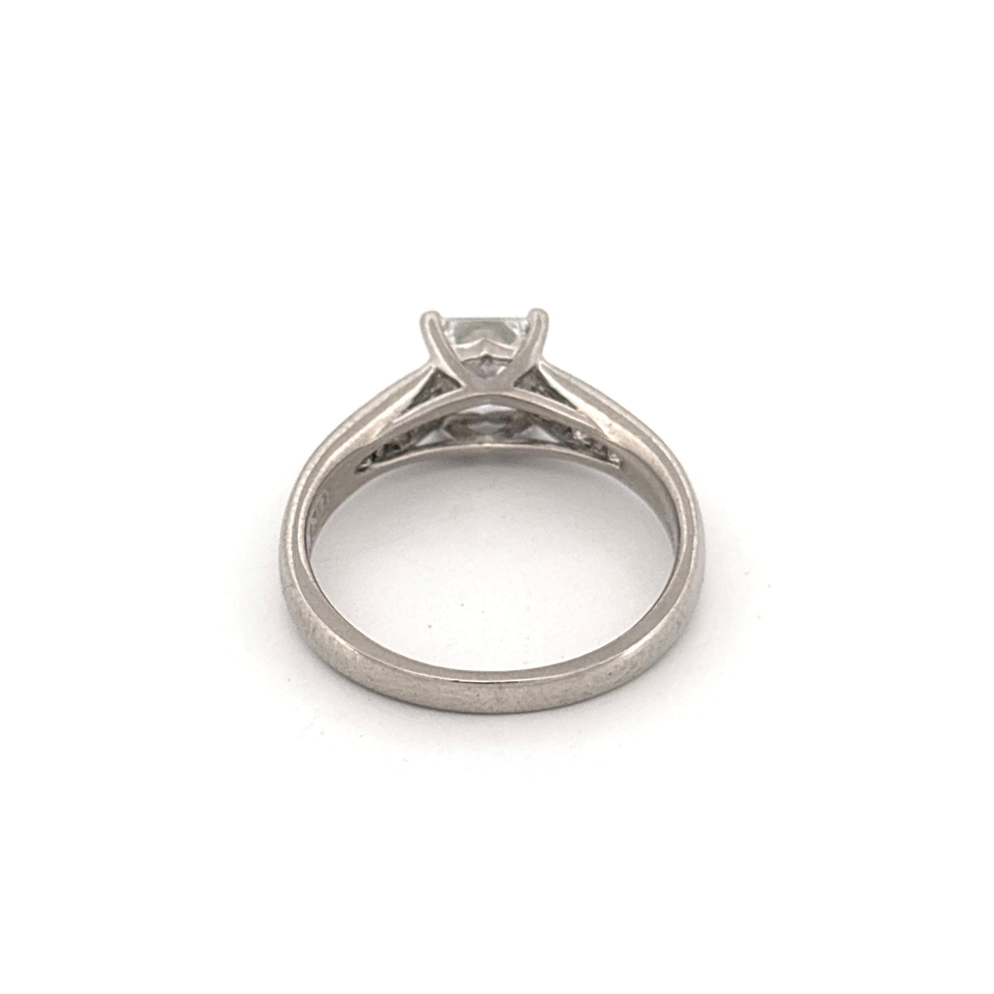 Platinum 3 Ring Wedding Set Engagement 1.02c Side 0.33ctw G VS1 Bands are 0.5