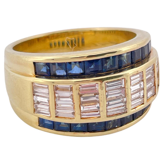 Le Vian Sapphire & H-I SI1-SI2 Diamond 18K Yellow Gold Band