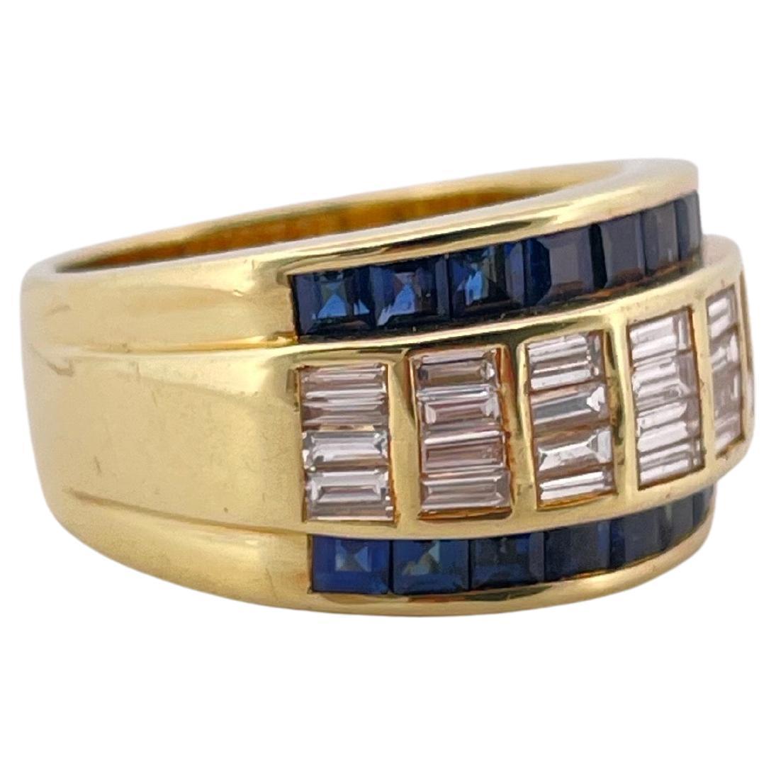 Le Vian Sapphire & H-I SI1-SI2 Diamond 18K Yellow Gold Band
