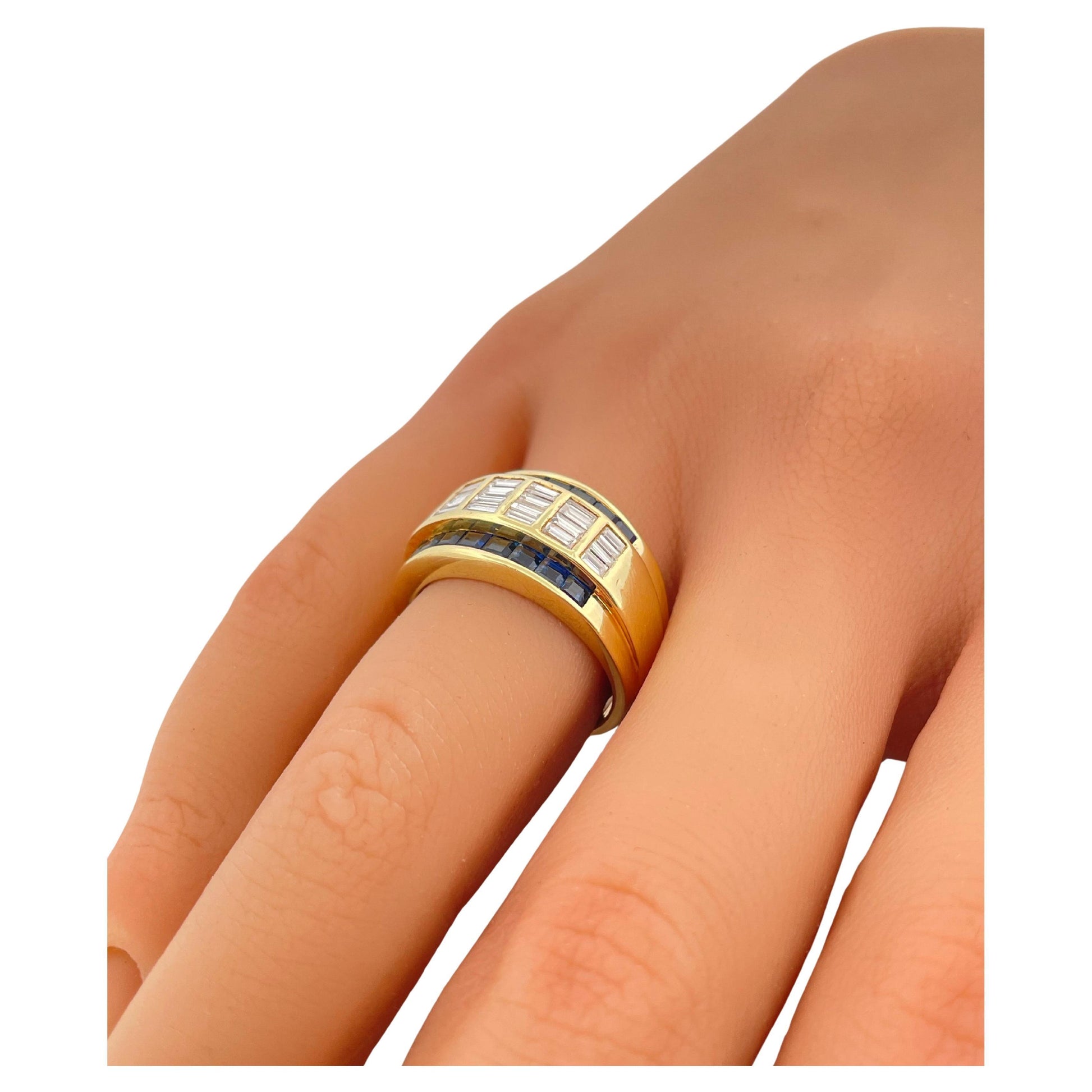 Le Vian Sapphire & H-I SI1-SI2 Diamond 18K Yellow Gold Band