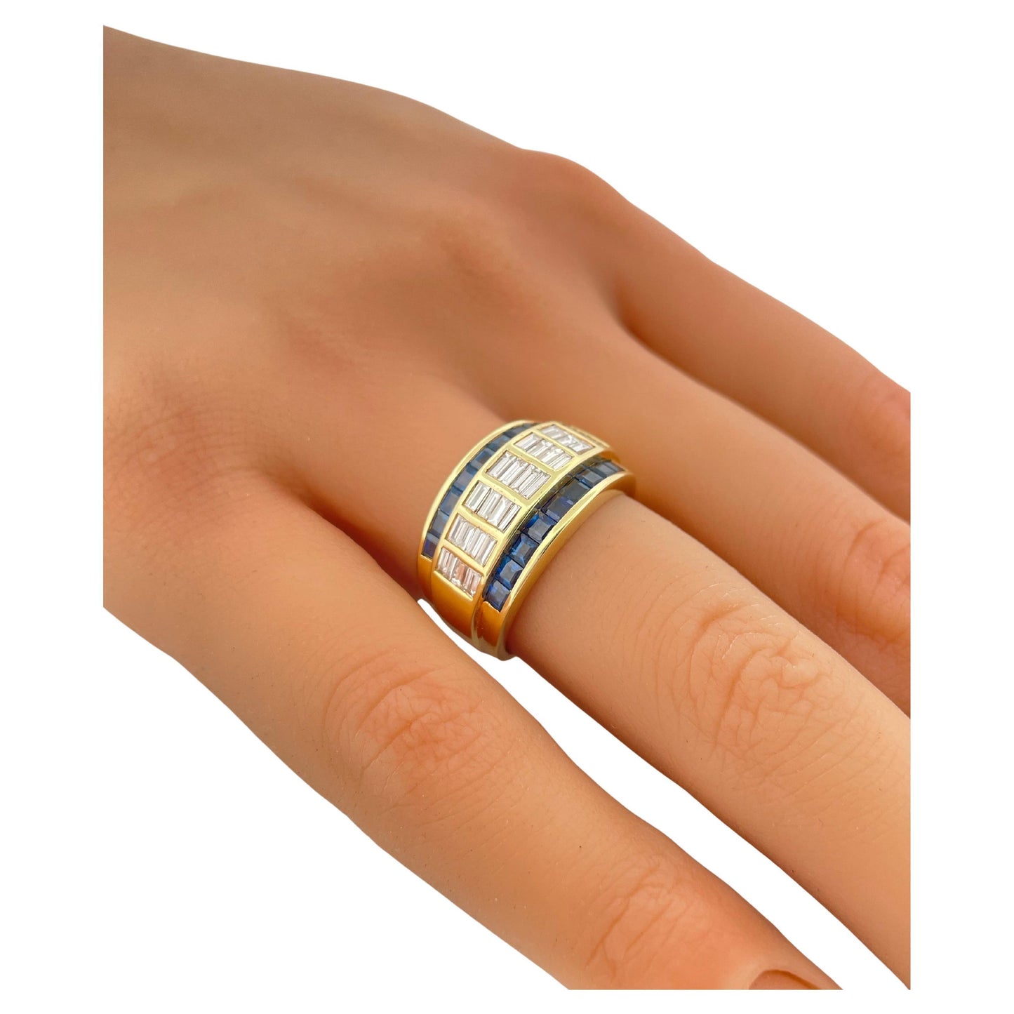 Le Vian Sapphire & H-I SI1-SI2 Diamond 18K Yellow Gold Band