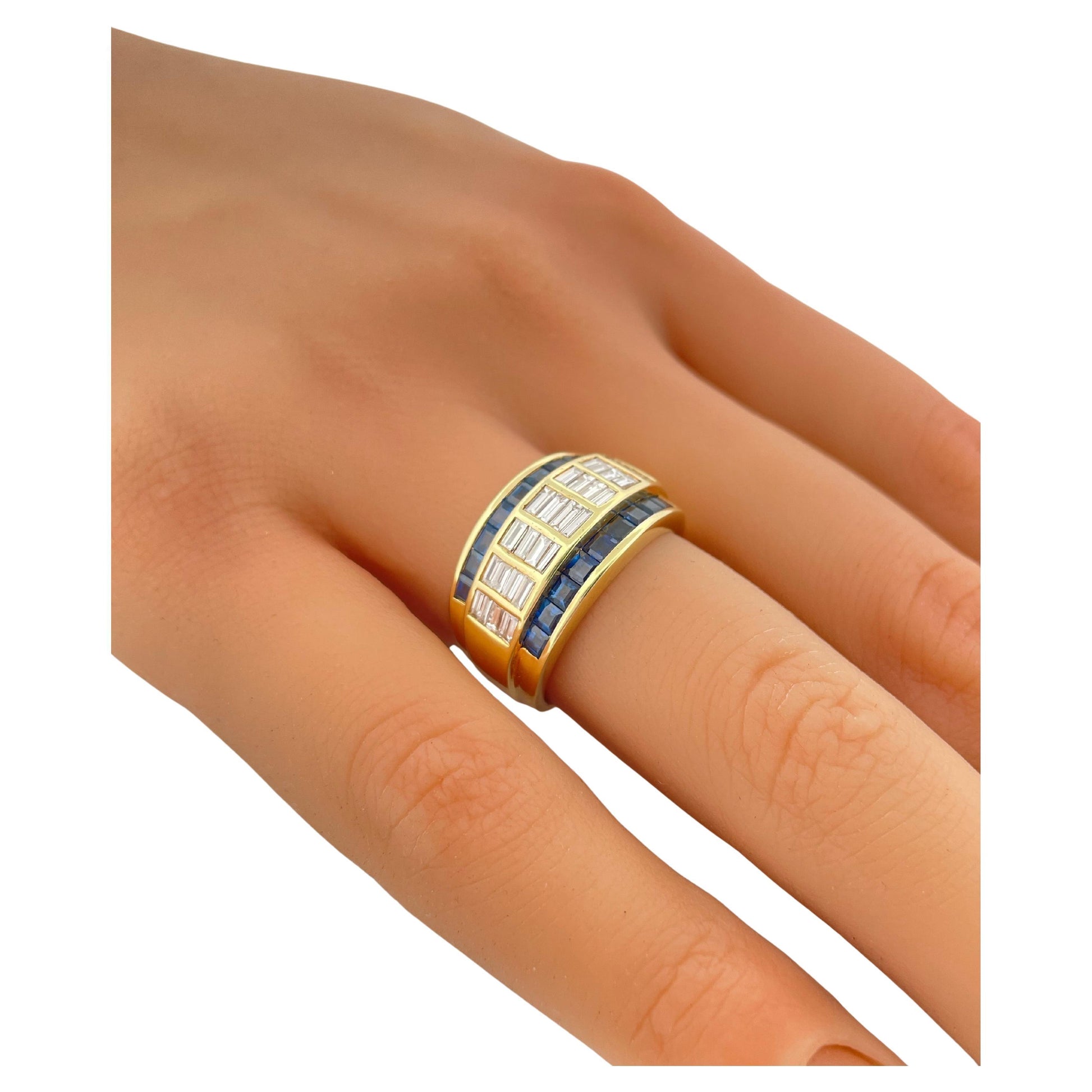 Le Vian Sapphire & H-I SI1-SI2 Diamond 18K Yellow Gold Band