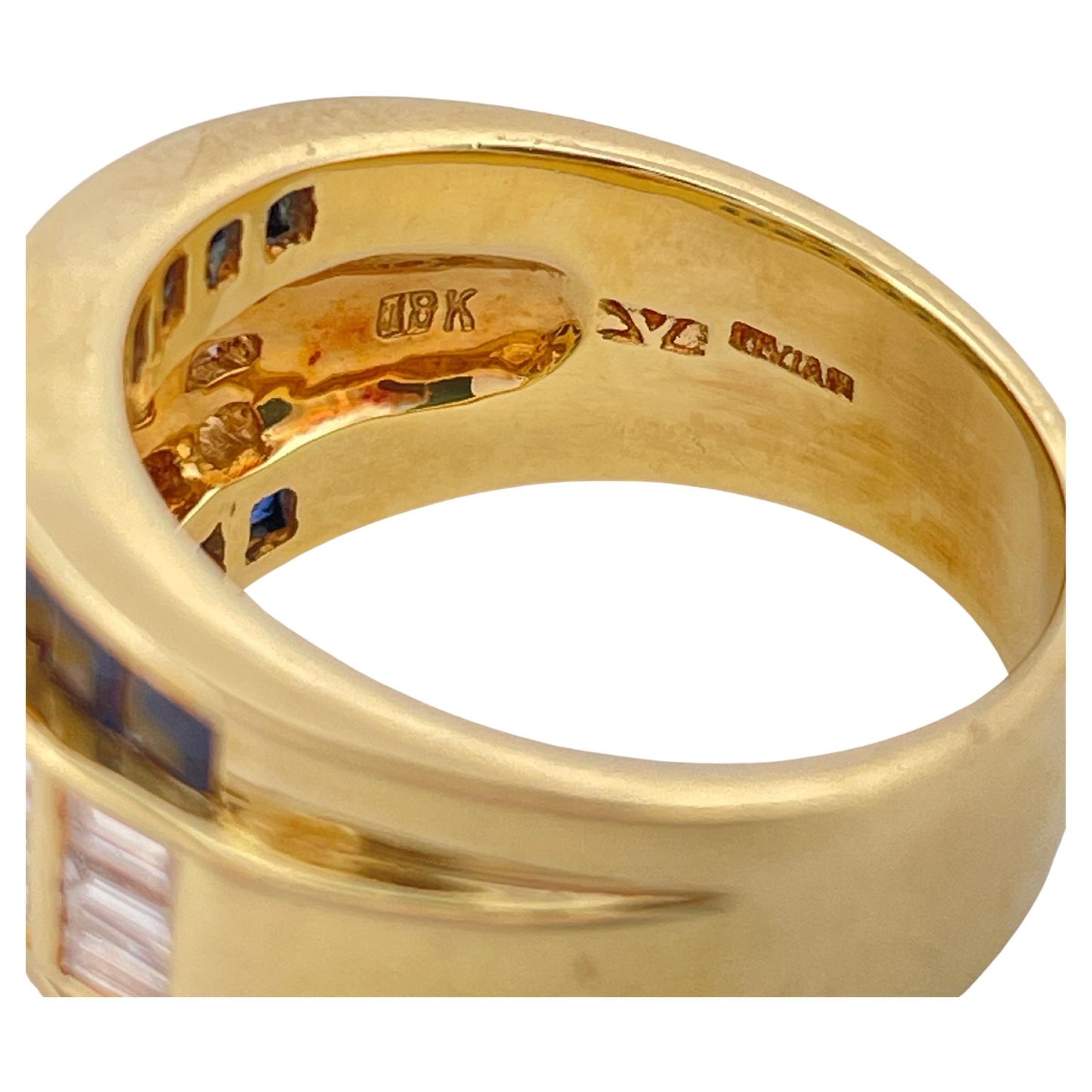 Le Vian Sapphire & H-I SI1-SI2 Diamond 18K Yellow Gold Band