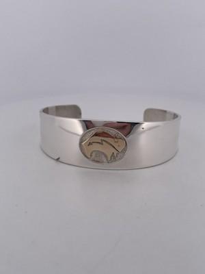 M.M. Rogers 14k 925 SS Buffalo Cuff Bracelet 44.7g
