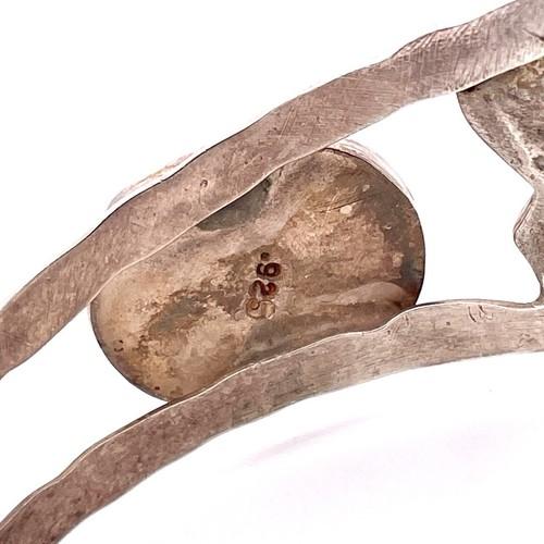 Native American MAC Signed Sterling Silver 925 Multi Stone Inlay Buffalo Cuff