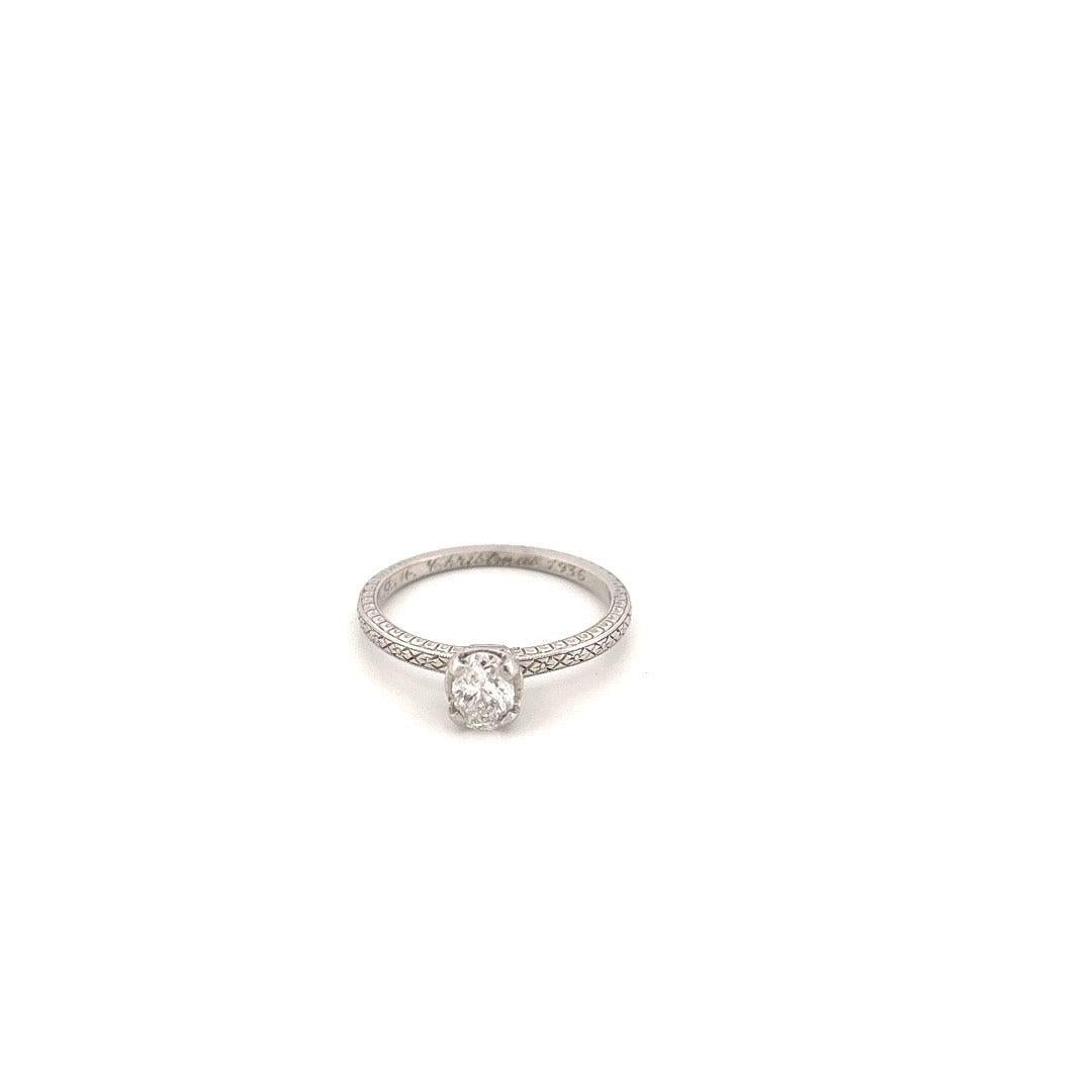 Platinum 0.45CT Engagement Ring IV17