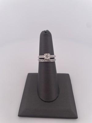Platinum 0.54ctw Center Stone Engagement Ring & Band Set/ Size 6/ 5.4g