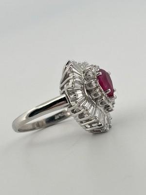 Platinum 0.75ct Ruby & 3.00 Diamond Pendant/ring. Size 6.25 11.3g