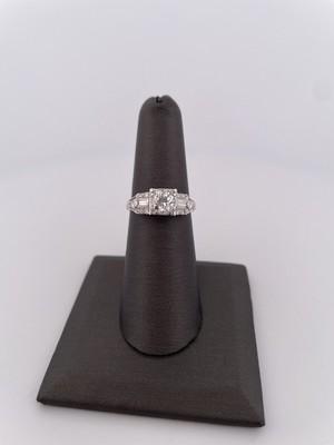 Platinum 0.92ctw Euro Cut Diamond Ring/ Size 6.75/ 4.7g