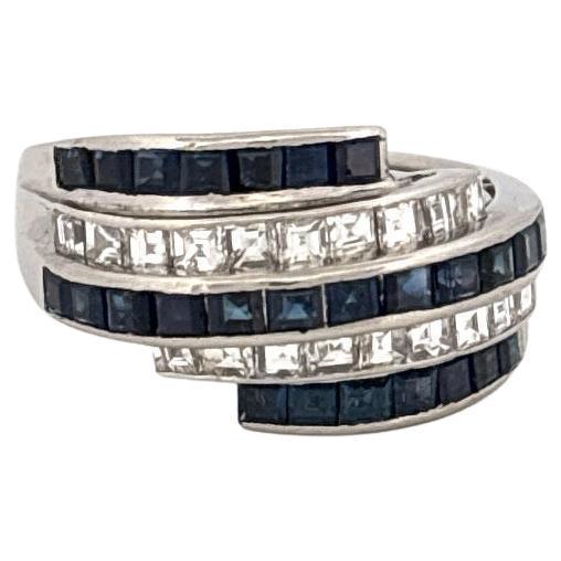 Platinum 1.74ctw Sapphire & 0.82ctw Diamond Estate Ring