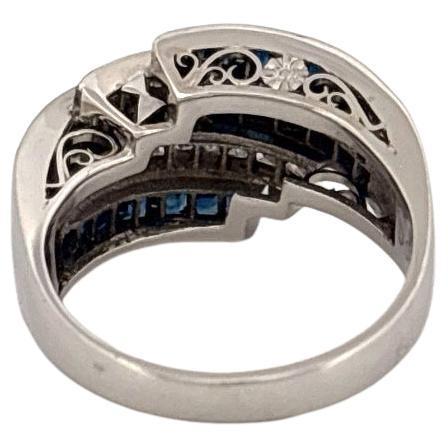 Platinum 1.74ctw Sapphire & 0.82ctw Diamond Estate Ring