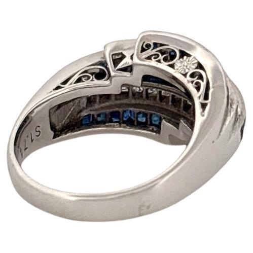 Platinum 1.74ctw Sapphire & 0.82ctw Diamond Estate Ring