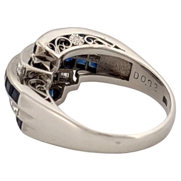 Platinum 1.74ctw Sapphire & 0.82ctw Diamond Estate Ring