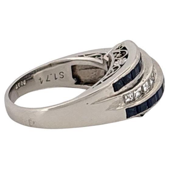 Platinum 1.74ctw Sapphire & 0.82ctw Diamond Estate Ring