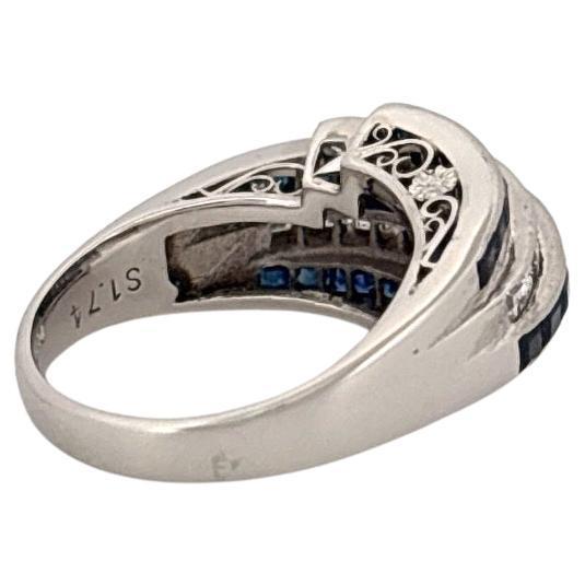 Platinum 1.74ctw Sapphire & 0.82ctw Diamond Estate Ring