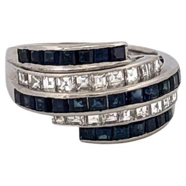 Platinum 1.74ctw Sapphire & 0.82ctw Diamond Estate Ring