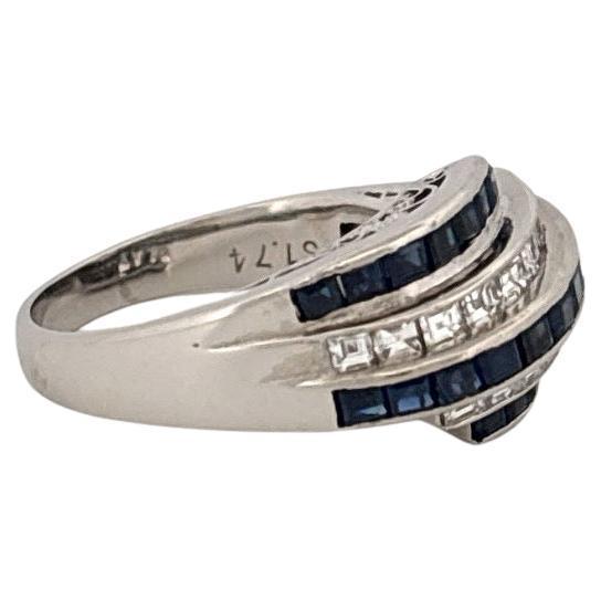 Platinum 1.74ctw Sapphire & 0.82ctw Diamond Estate Ring
