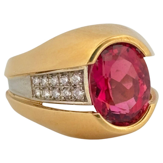 Platinum & 18K Yellow Gold 3.50ctw Pink Morganite and 0.20ctw I SI2 Diamond Ring