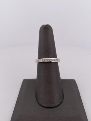 Platinum Princess Cut 10 Stone Diamond Band/ Size 7.25/ 5.1g