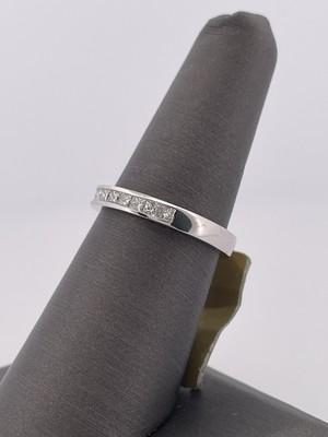 Platinum Princess Cut 10 Stone Diamond Band/ Size 7.25/ 5.1g
