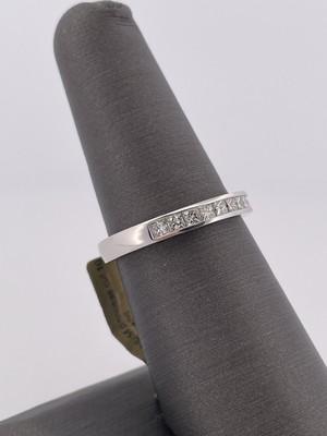 Platinum Princess Cut 10 Stone Diamond Band/ Size 7.25/ 5.1g