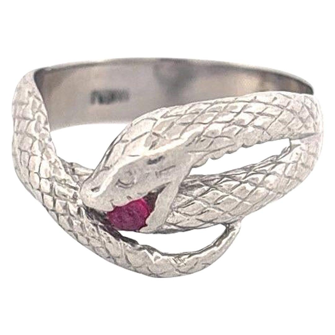 Platinum Ruby 0.10 Snake Ring