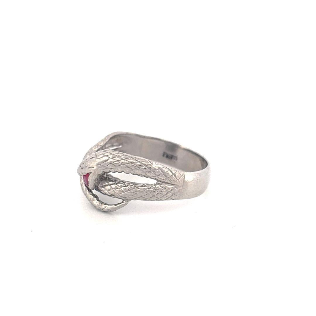 Platinum Ruby 0.10 Snake Ring