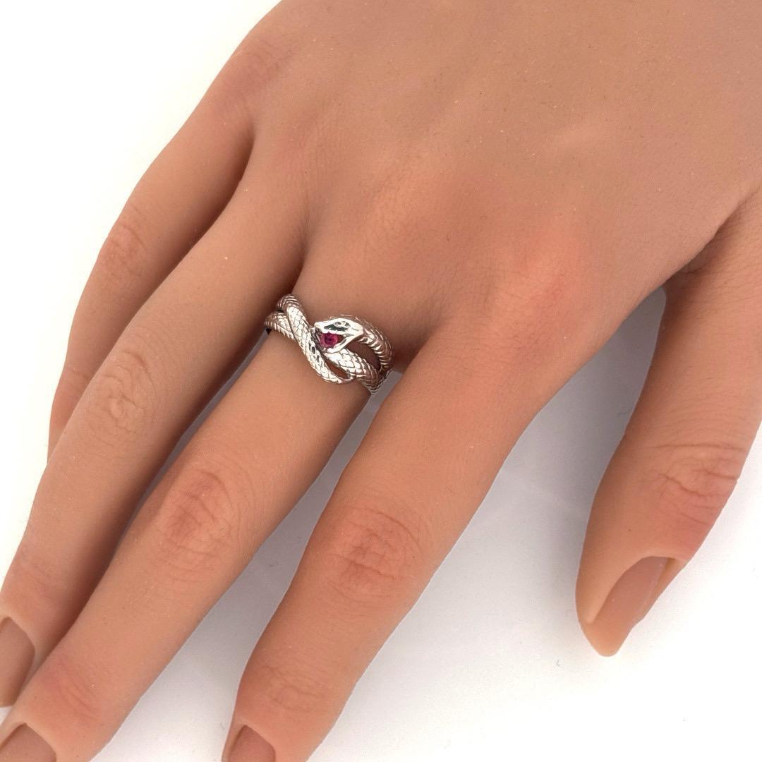Platinum Ruby 0.10 Snake Ring
