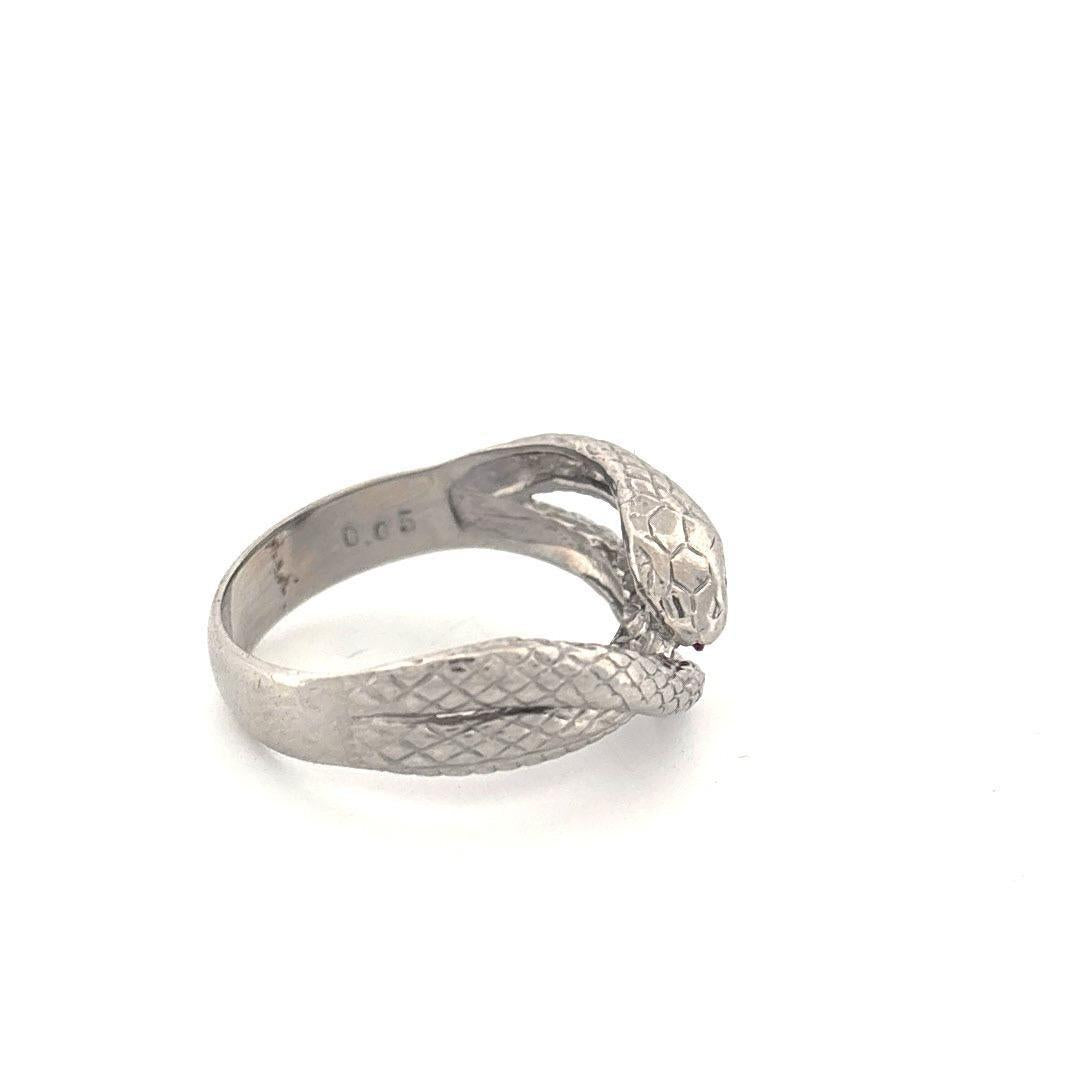 Platinum Ruby 0.10 Snake Ring