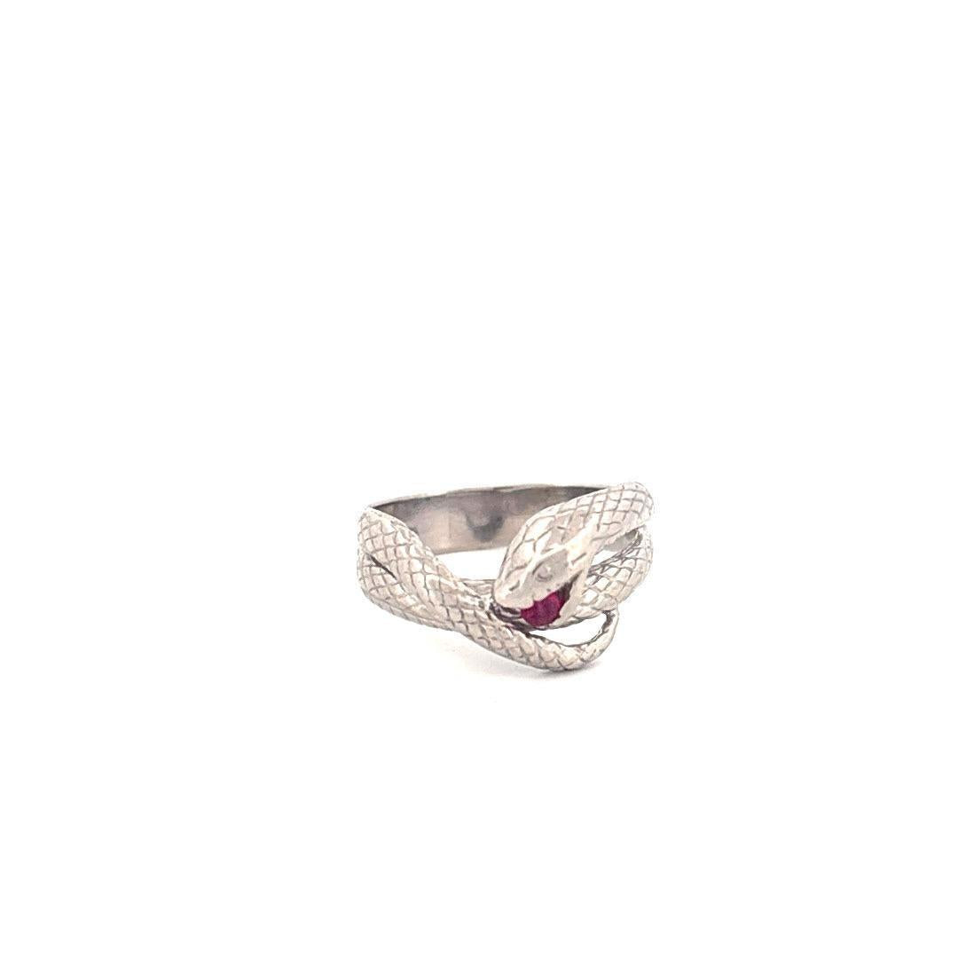 Platinum Ruby 0.10 Snake Ring