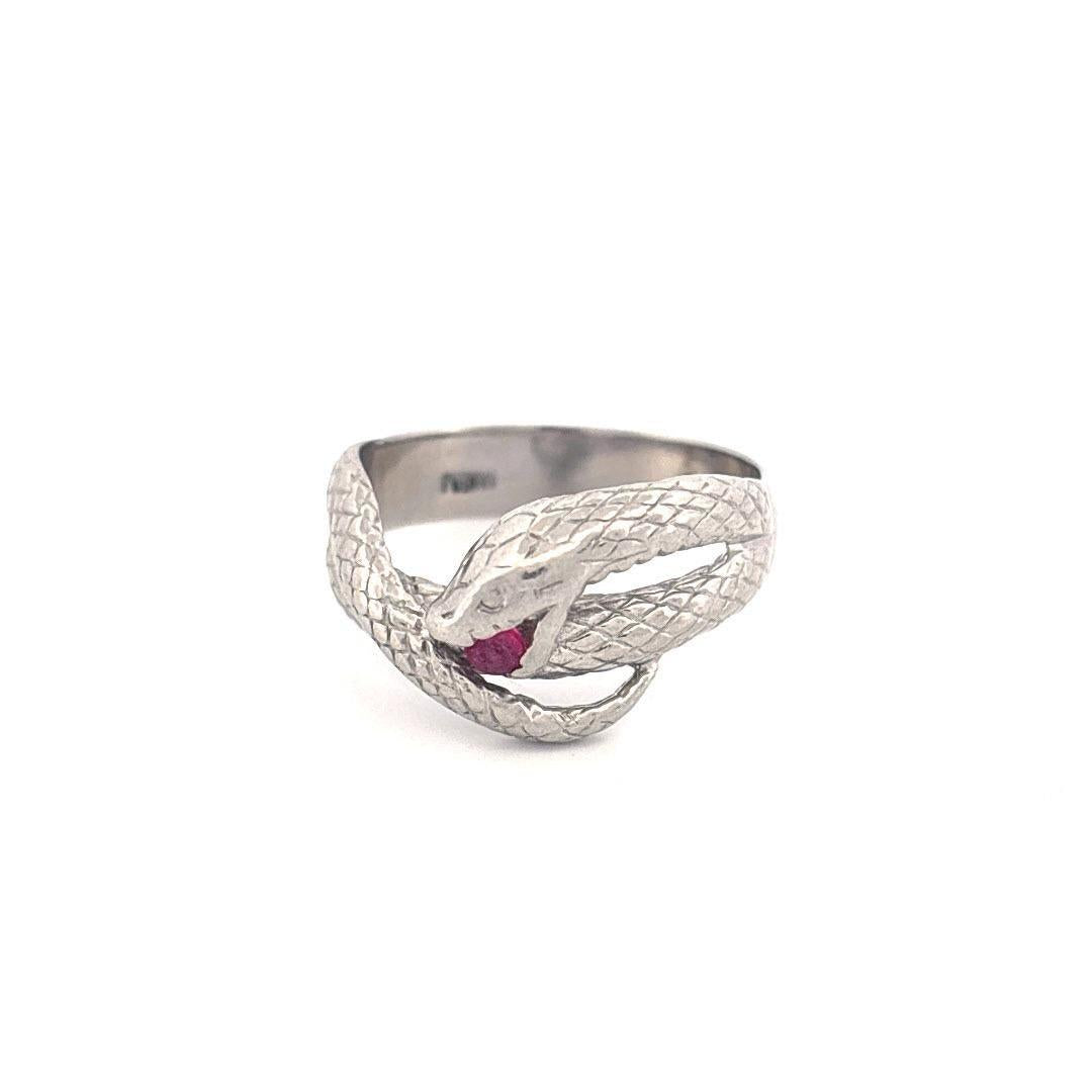 Platinum Ruby 0.10 Snake Ring