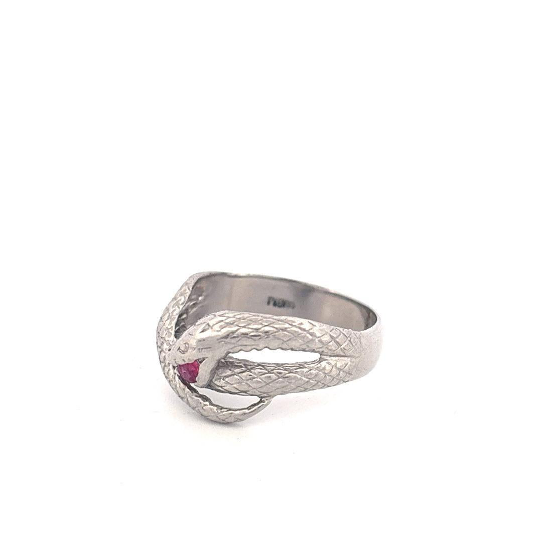 Platinum Ruby 0.10 Snake Ring