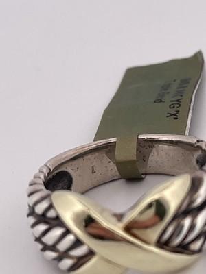 SS & 14k Gold Triple Cable X Band/ Size 7.5/ 7.6g