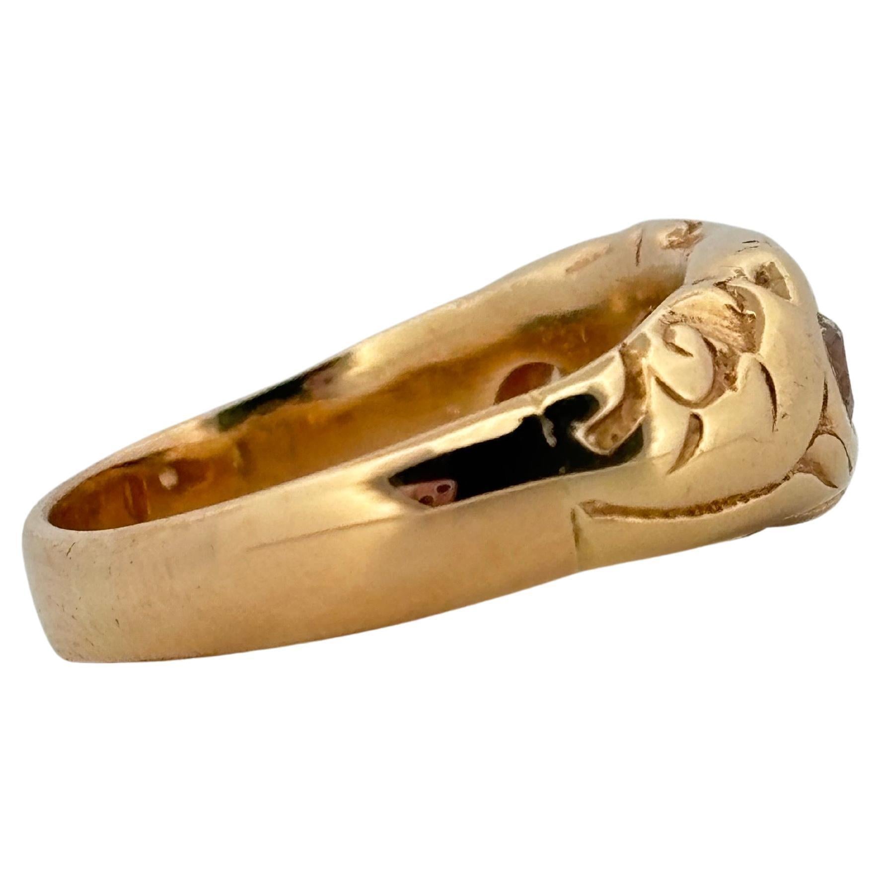 Three Stone Diamond 0.66ctw 14K Yellow Gold Band Ring
