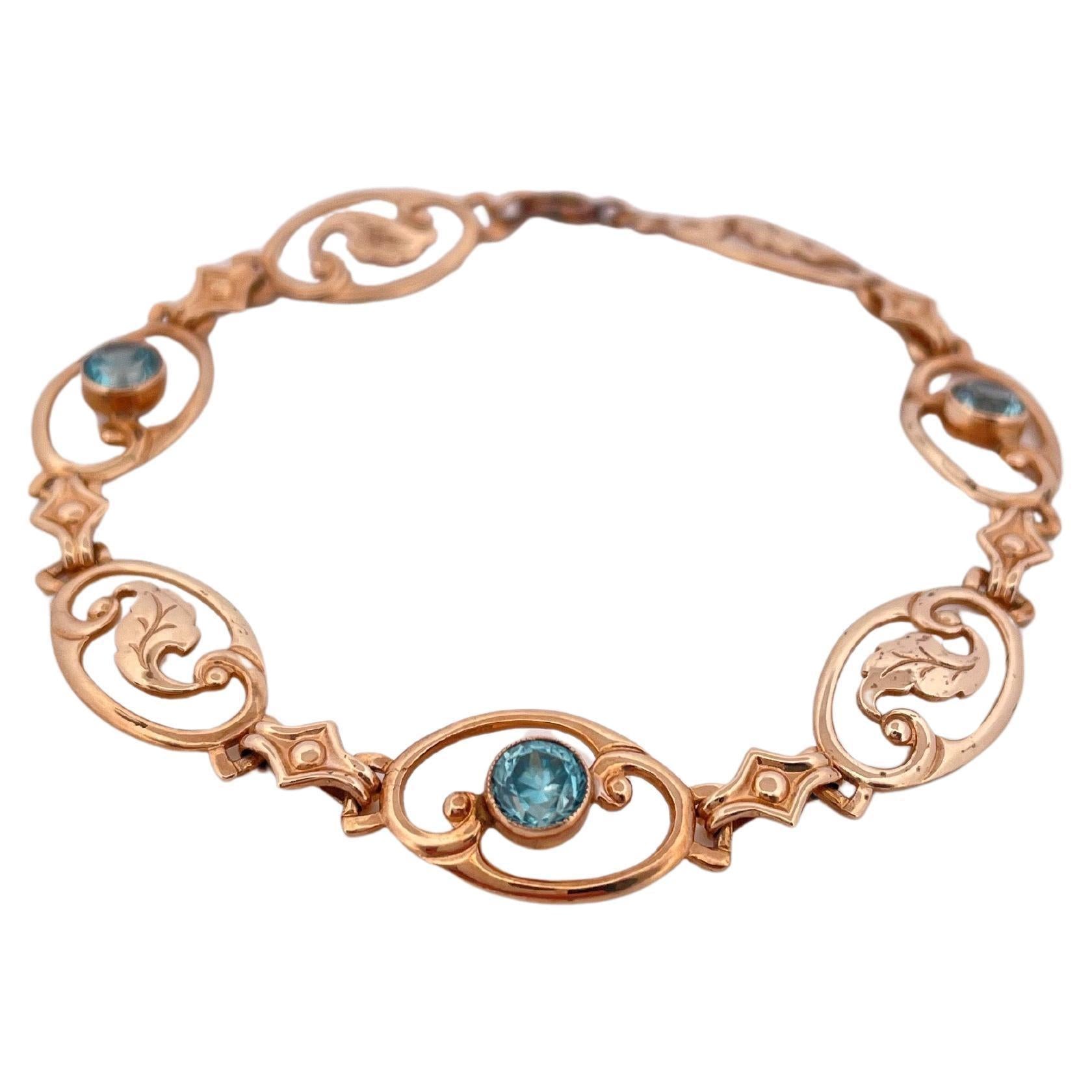 Three Zircon Stoned Bracelet Set in 10K Yellow Gold