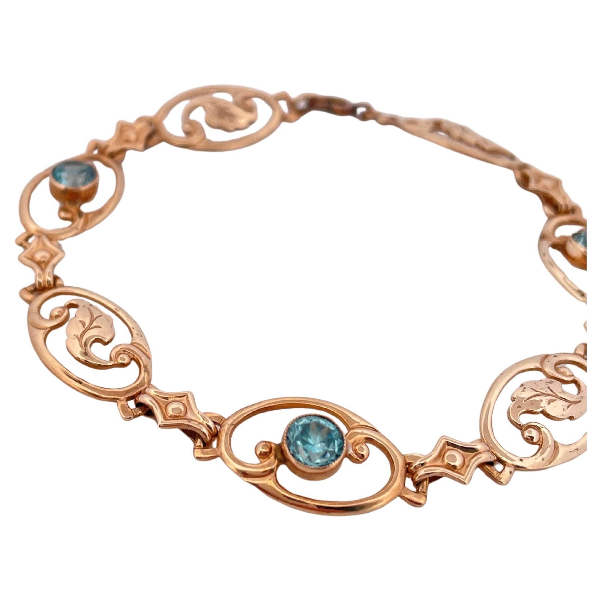 Three Zircon Stoned Bracelet Set in 10K Yellow Gold